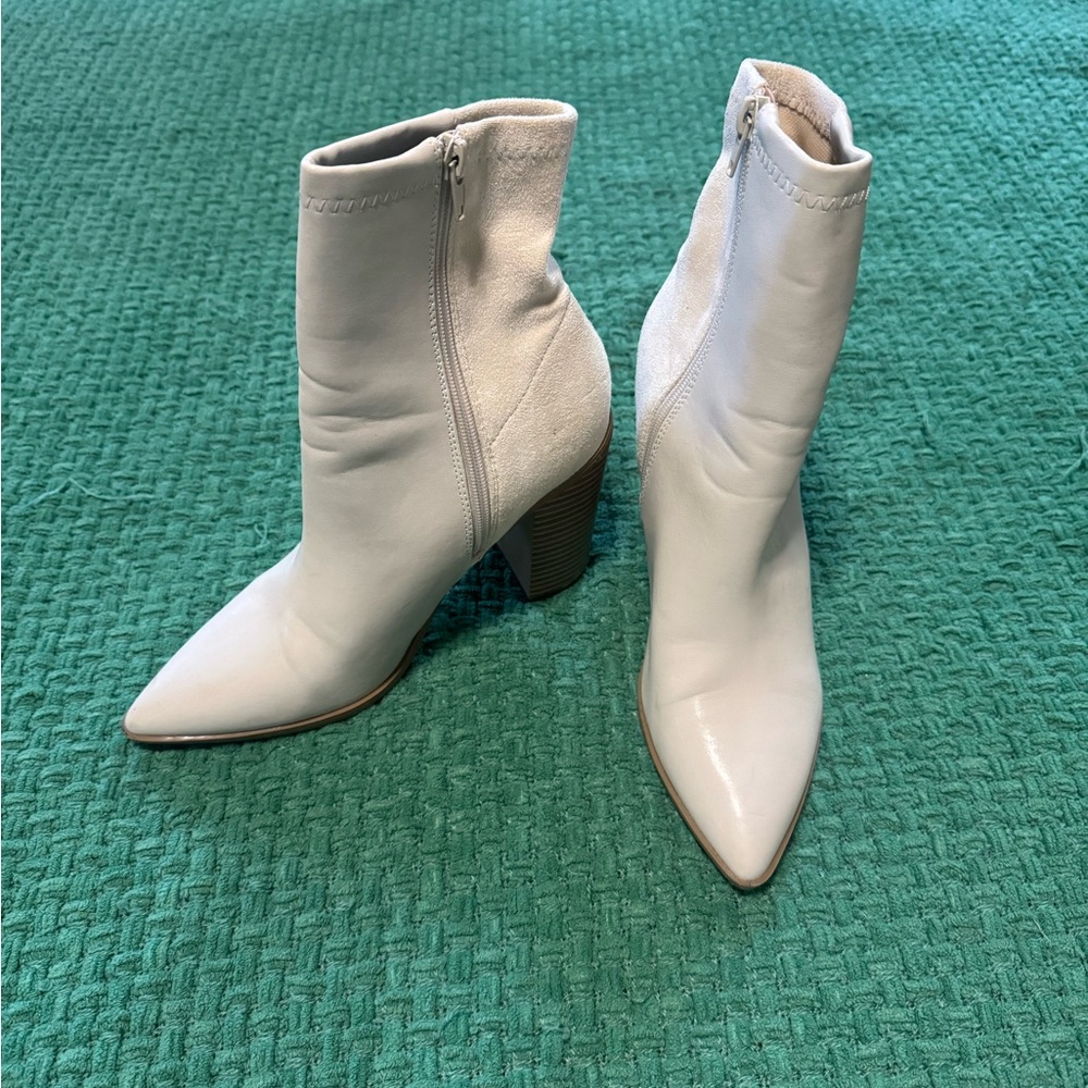Lulus Cream Ankle Boots